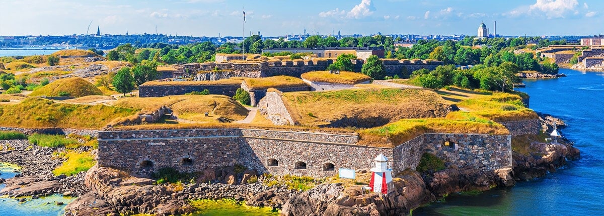 aerial view of the suomenlinna fortress in helsinki, finland
