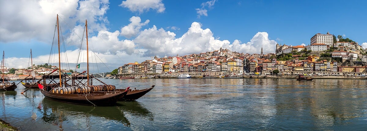 panoramic view of porto in the morning