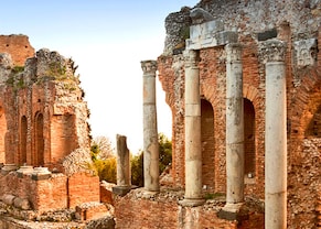 visit the ancient greek taormina theatre in siciliy