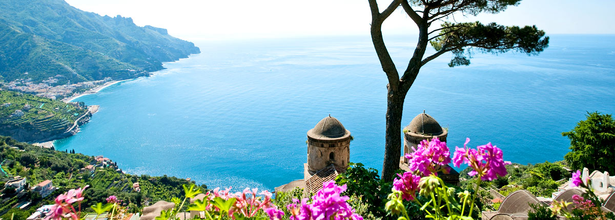 stunning hilltop view of the amalfi coast