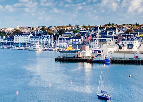 view of the harbour in stornoway, scotland