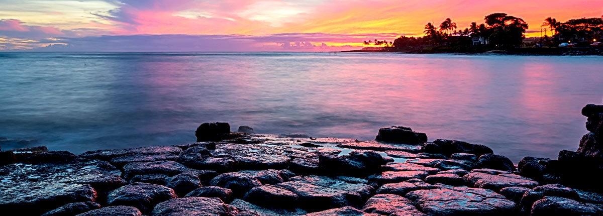 colorful sky view of maui coastline