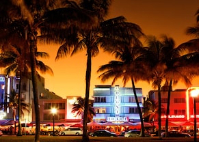night time view of ocean drive