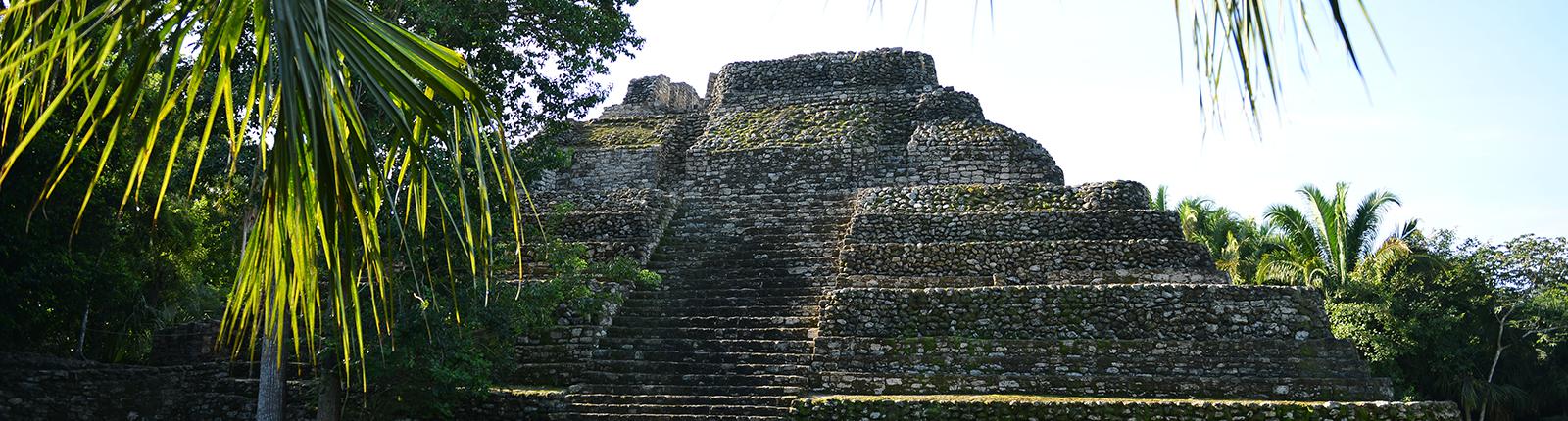 Inspiring view of the Mayan ruins from Costa Maya, Mexico