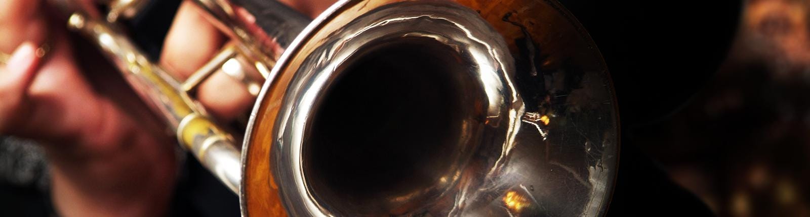 Close up shot of a trumpet