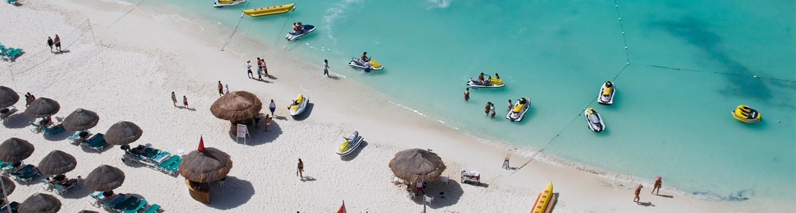 Gorgeous aerial view of beaches in Progreso, Yucatan