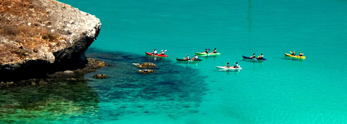 take a kayak tour of the coastline in la paz