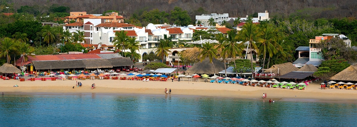 resort and beach at huatulco mexico