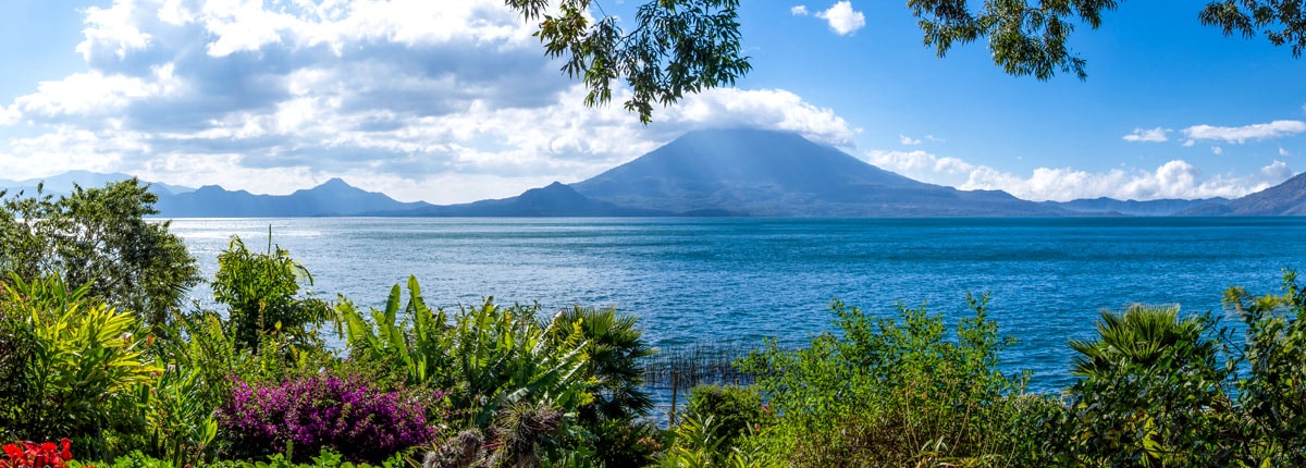 beautiful scenic view of lake atitlan in guatemala