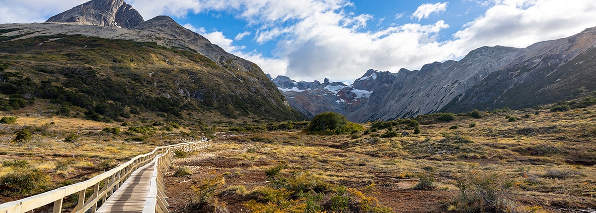 multi colored houses in the patagonian city of ushuaia, argentina