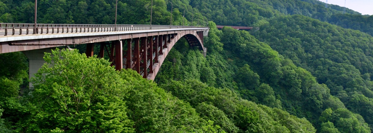 panoramic view of a bridge in aomori, japan
