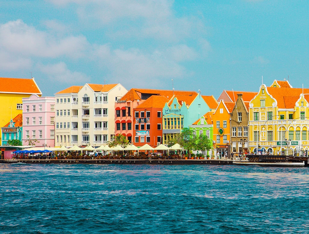 dine and shop along the waterfront of curacao