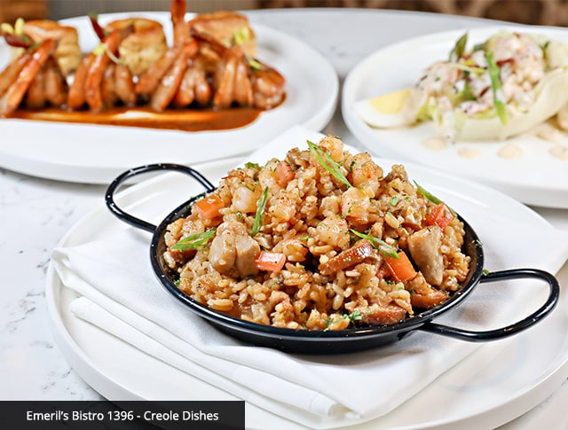 a variety of creole dishes from emeril's bistro 1396