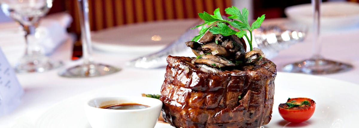 Steakhouse favorites in main dining room