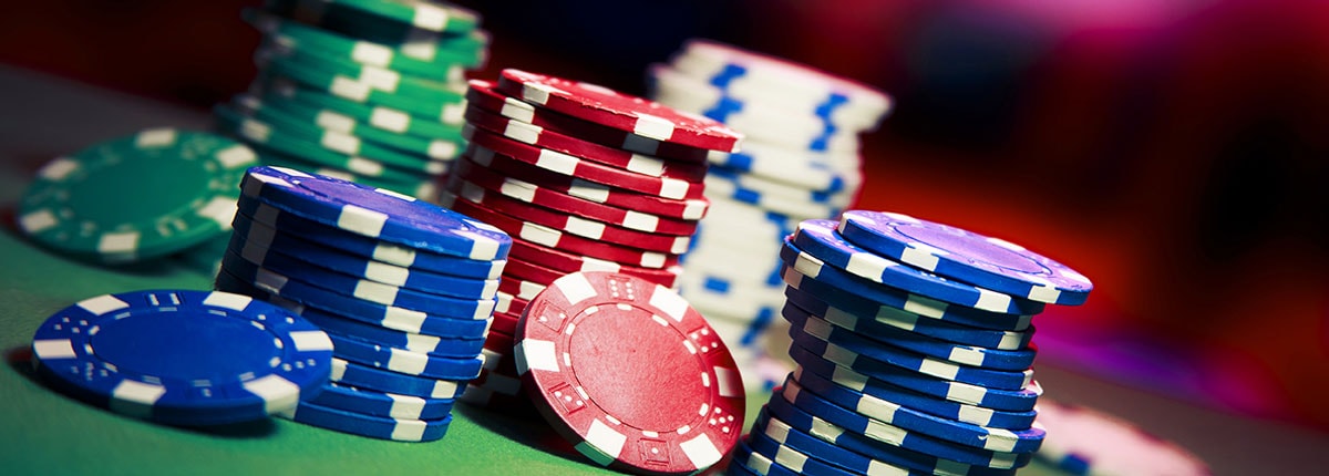 casino chips on poker table
