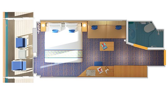 Carnival Horizon Balcony Stateroom Floorplan
