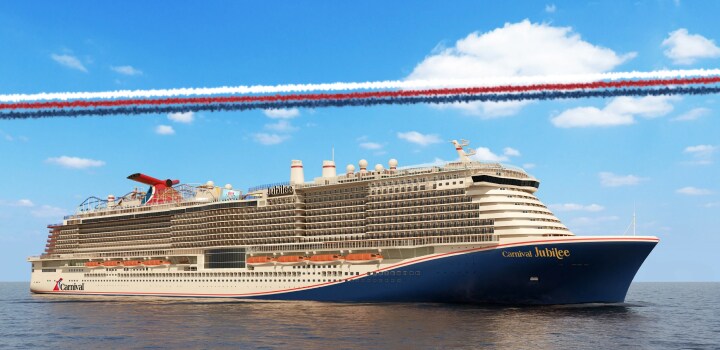 carnival jubilee sailing at sea