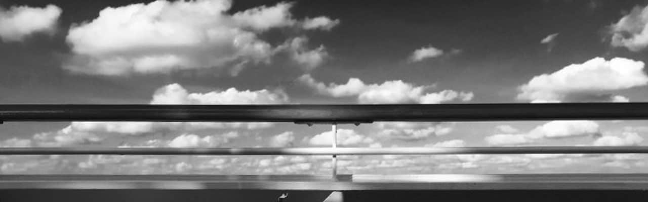 Ships railing, viewing sky