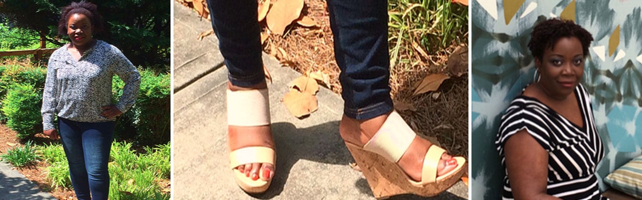 Banner with images of woman posing in different outfits