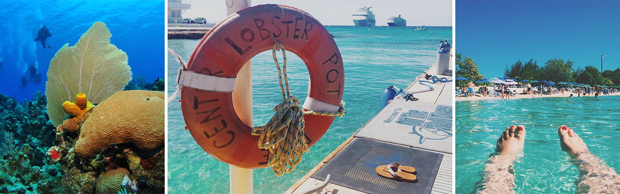 Banner with images of photos in Grand Cayman