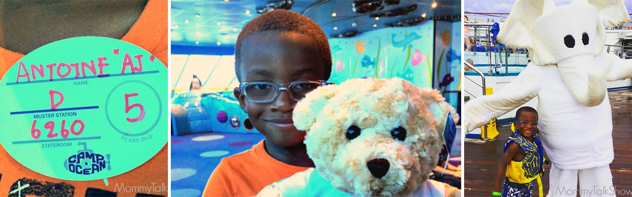 Banner with images of boy on the Carnival Glory