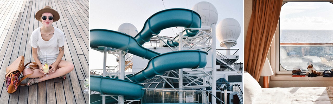 Banner with images of Taylor Tippet on Carnival Glory