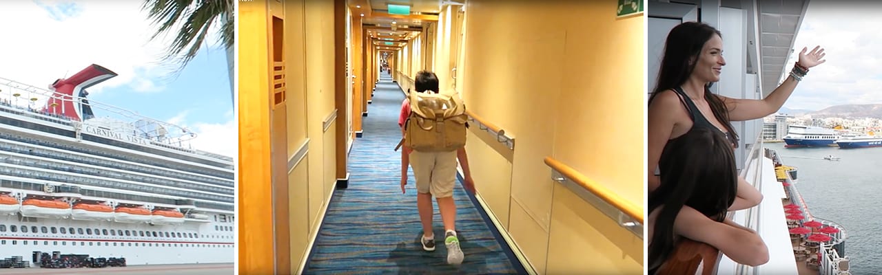 Banner of 3 images of Eh Bee Family on Carnival Vista