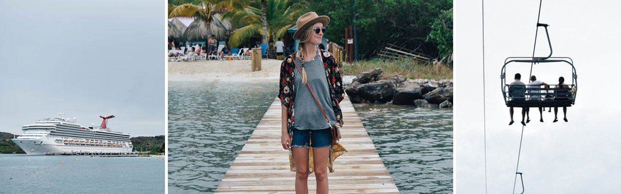 Mahogany bay banner images: carnival ship, chair lift