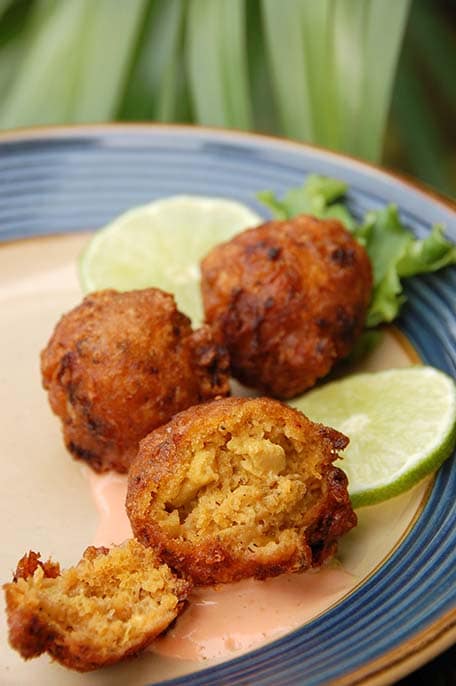 plate of conch fritters