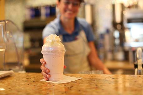 milkshake being served at the shake spot 