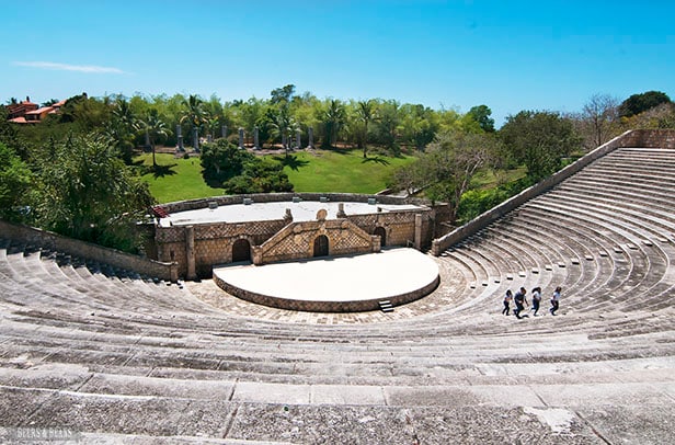 Photo looking down on an old theatre in La Romana, Dominican Republic