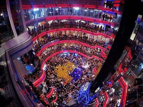 new years eve at the atrium on a carnival cruise