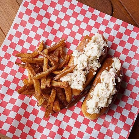 lobster rolls and fries from the seafood shack