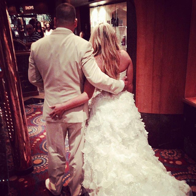 couple just married onboard a carnival cruise