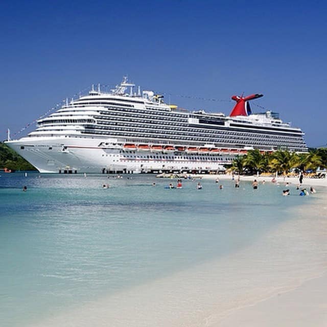 carnival cruise ship at beach