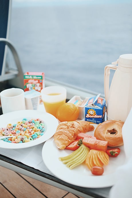 Breakfast on Carnival ship deck