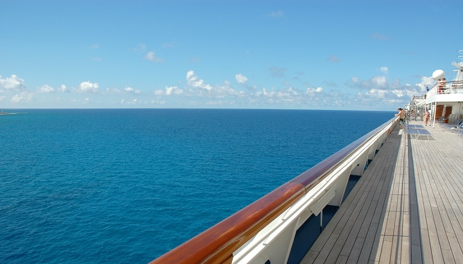 view of the open ocean on a cruise deck