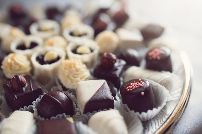 gourmet chocolates with different flavors
