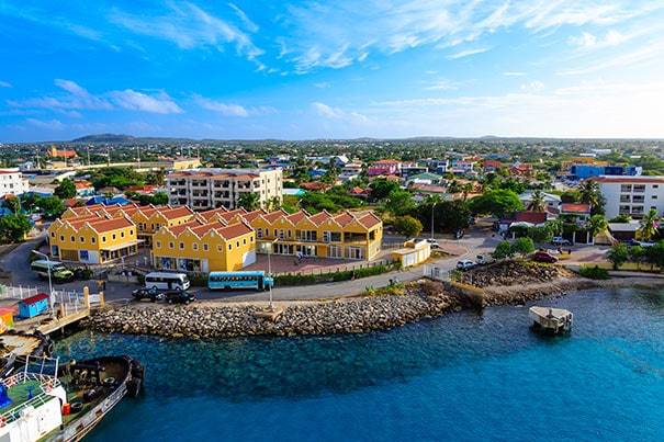 aerial view of the port of bonaire