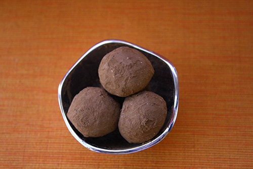 3 cocoa balls from grenada served in a bowl