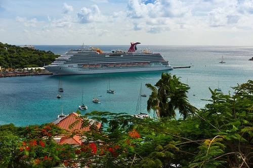 carnival vista sailing to a caribbean island
