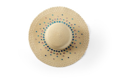 bejeweled straw hat