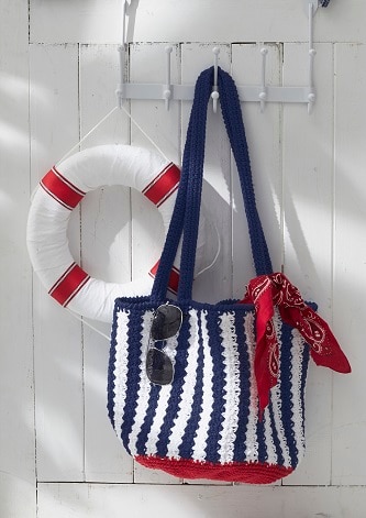 nautical crochet tote with life ring buoy