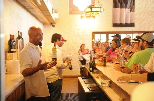 guests tasting different kinds of wines from the mexican wine country in ensenada