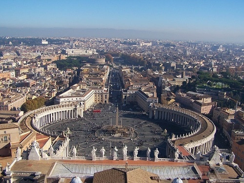 an aerial view of st. peter’s square