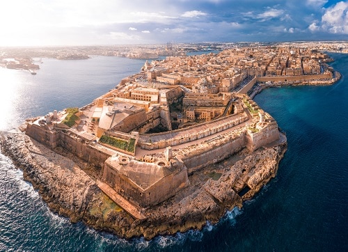 an aerial view of fort st. elmo in malta