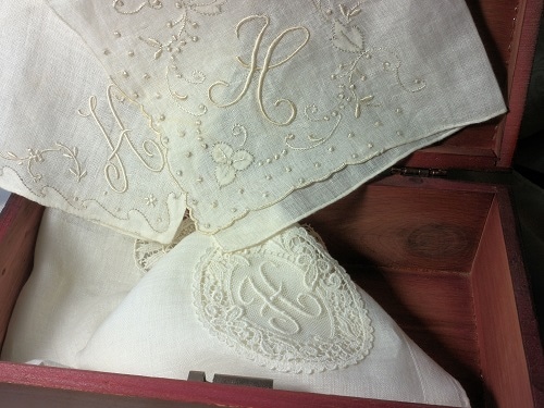 monogramed handkerchiefs that were found in portugal