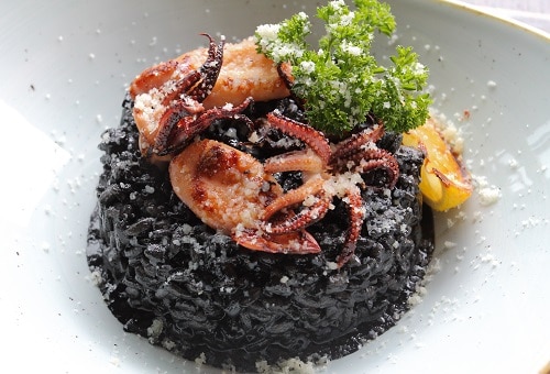 black risotto with squid