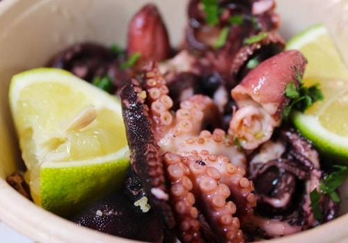 octopus salad with lime