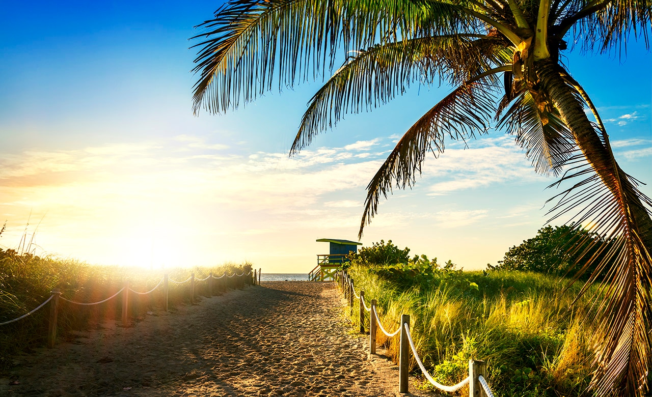 Colorful Lifeguard Tower in South Beach, Miami Beach, Florida, USA